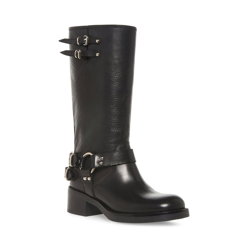 Botas Altas Steve Madden Axelle Cuero Mujer Negras | ES FM9164